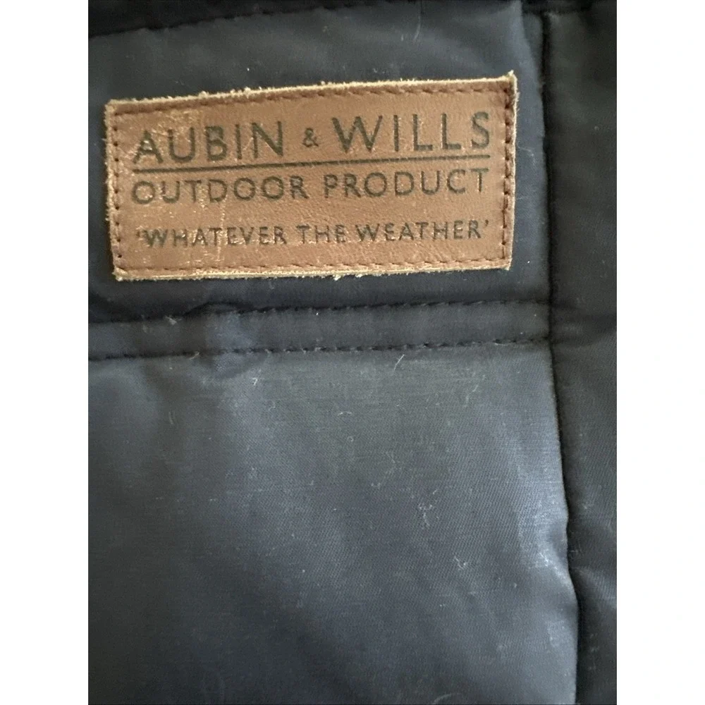 Aubin Wills Jacket Mens Blue Sz M Bodywarmer Gilet Button-Up Puffer Logo Casual